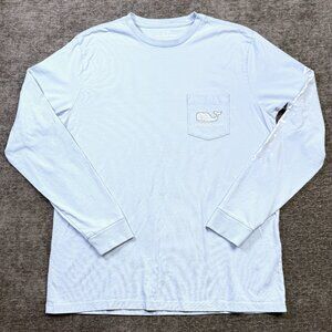 Vineyard Vines Women's Medium Happy Hanukkah Long Sleeve T-Shirt Powder Blue